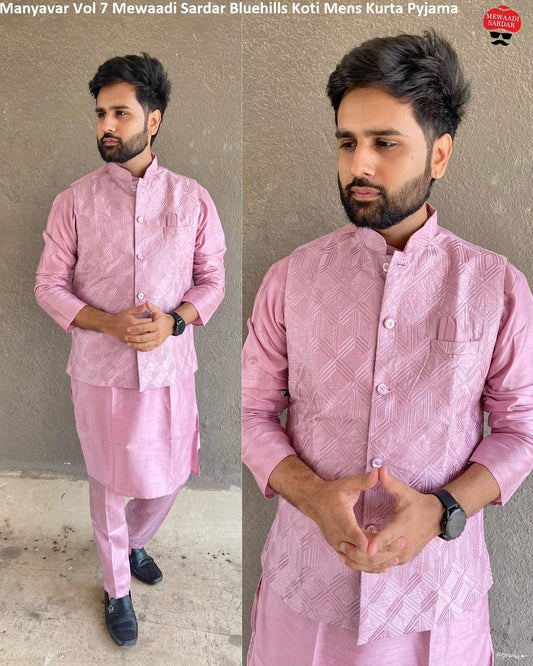 Manyavar Vol 7 Mewaadi Sardar Bluehills Koti Mens Kurta Pyjama