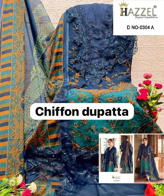 Maria B 0304 A Hazzel Embroidery Pakistani Patch Suits