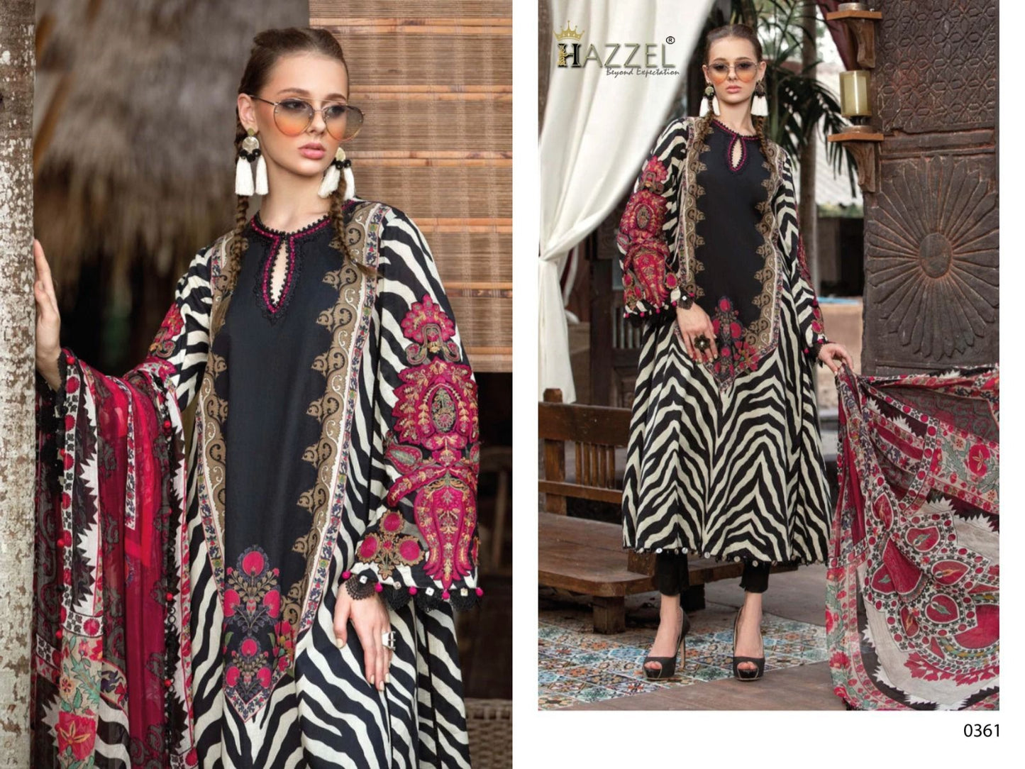 Maria B 0361 Hazzel Printed Pakistani Patch Suits