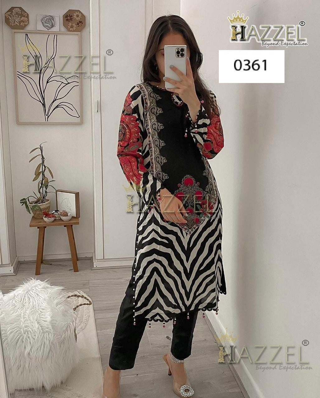 Maria B 0361 Hazzel Printed Pakistani Patch Suits