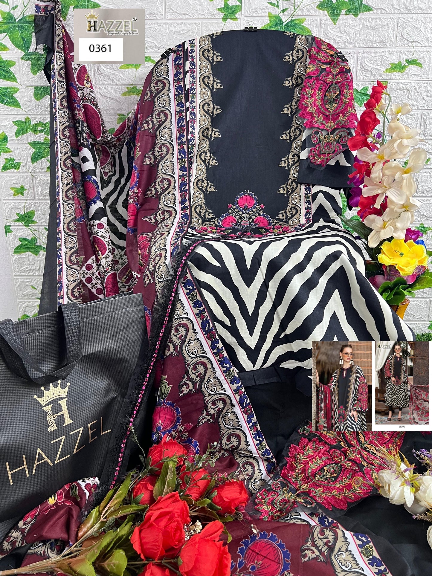 Maria B 0361 Hazzel Printed Pakistani Patch Suits