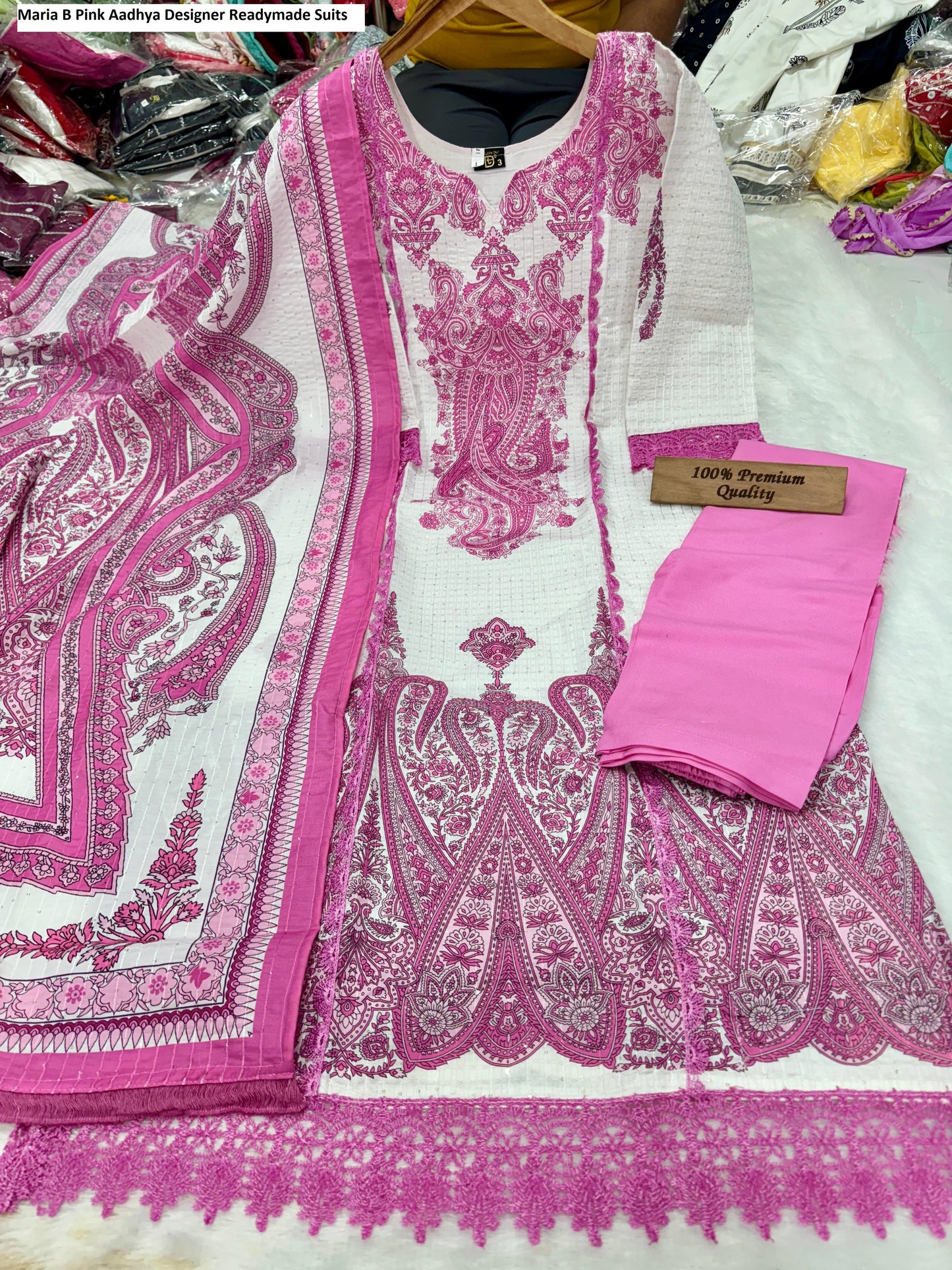 Maria B Pink Aadhya Designer Readymade Suits