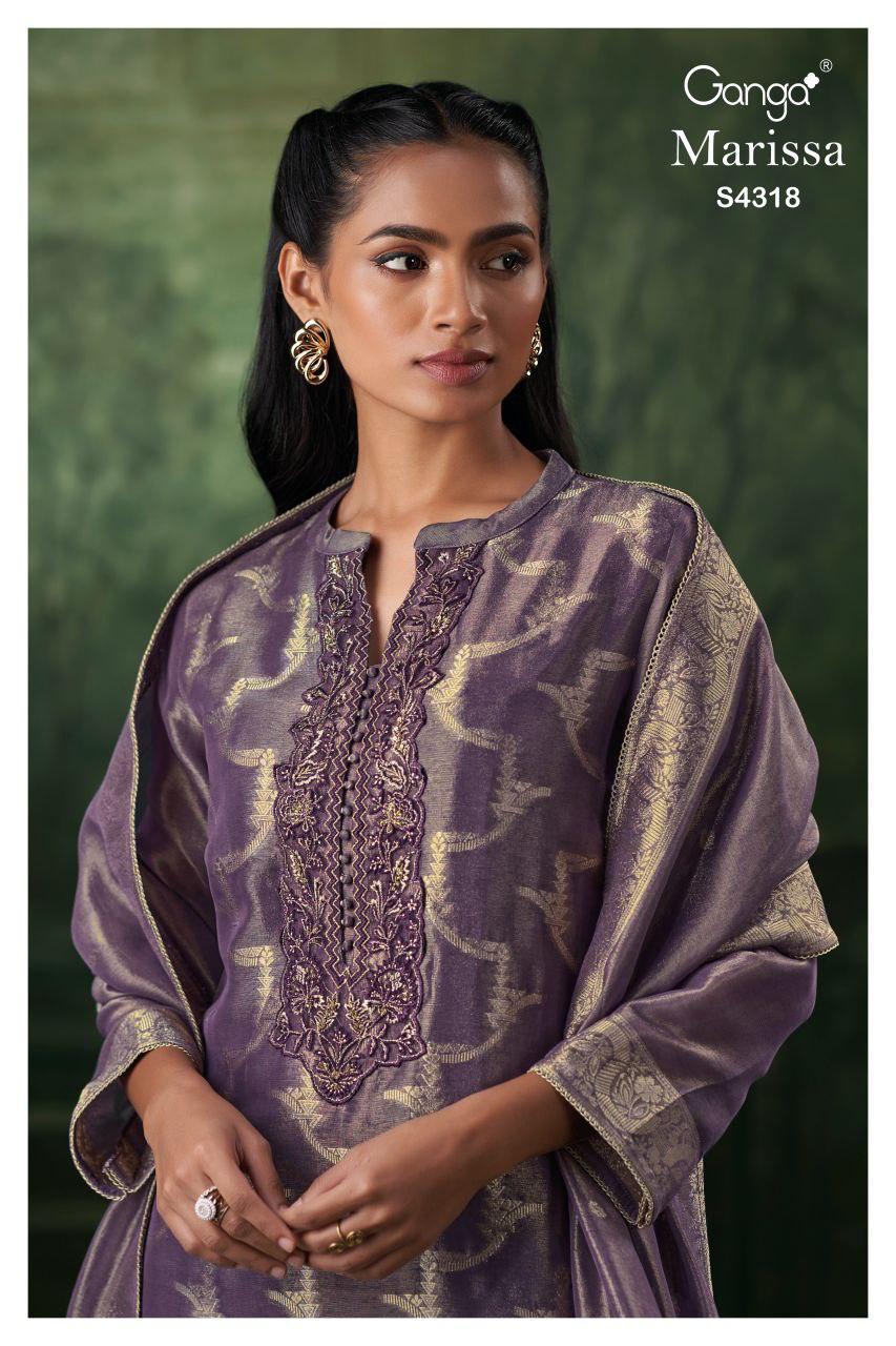 Marissa S4318 Ganga Bemberg Silk Unstitched Suits