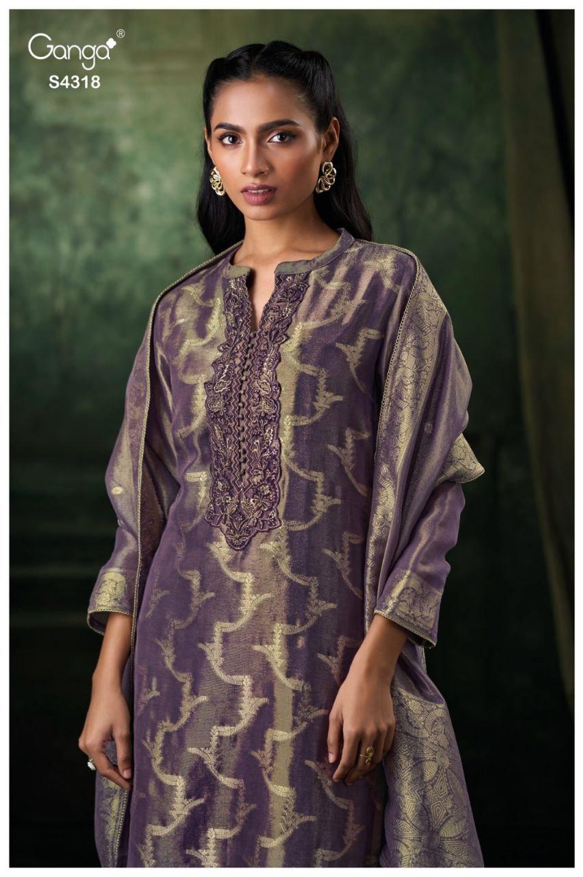 Marissa S4318 Ganga Bemberg Silk Unstitched Suits