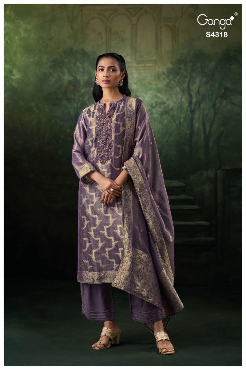Marissa S4318 Ganga Bemberg Silk Unstitched Suits