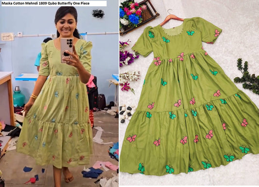 Maska Cotton 1809 Mehndi Qubo Butterfly One Piece