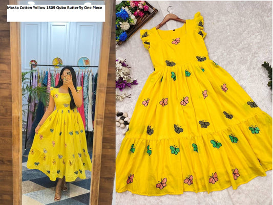 Maska Cotton 1809 Yellow Qubo Butterfly One Piece