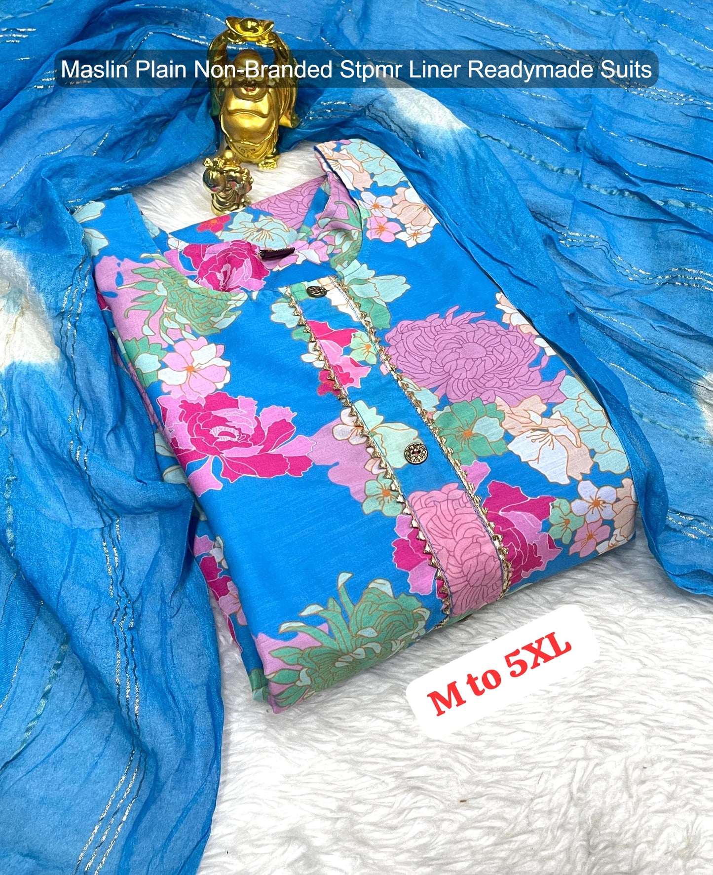 Maslin Plain Non-Branded Stpmr Liner Readymade Suits