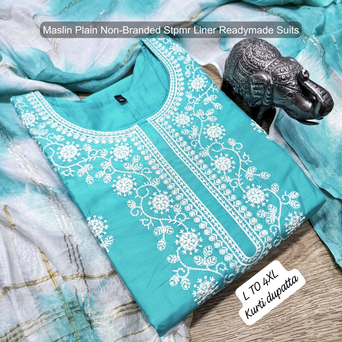 Maslin Plain Non-Branded Stpmr Liner Readymade Suits