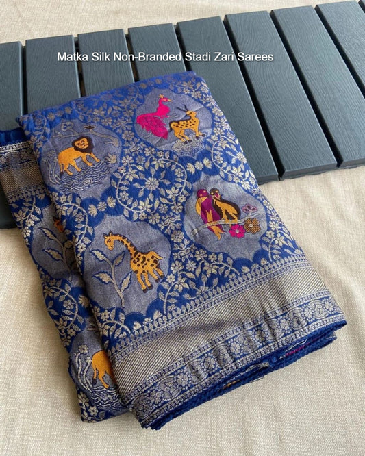 Matka Silk Non-Branded Stadi Zari Sarees