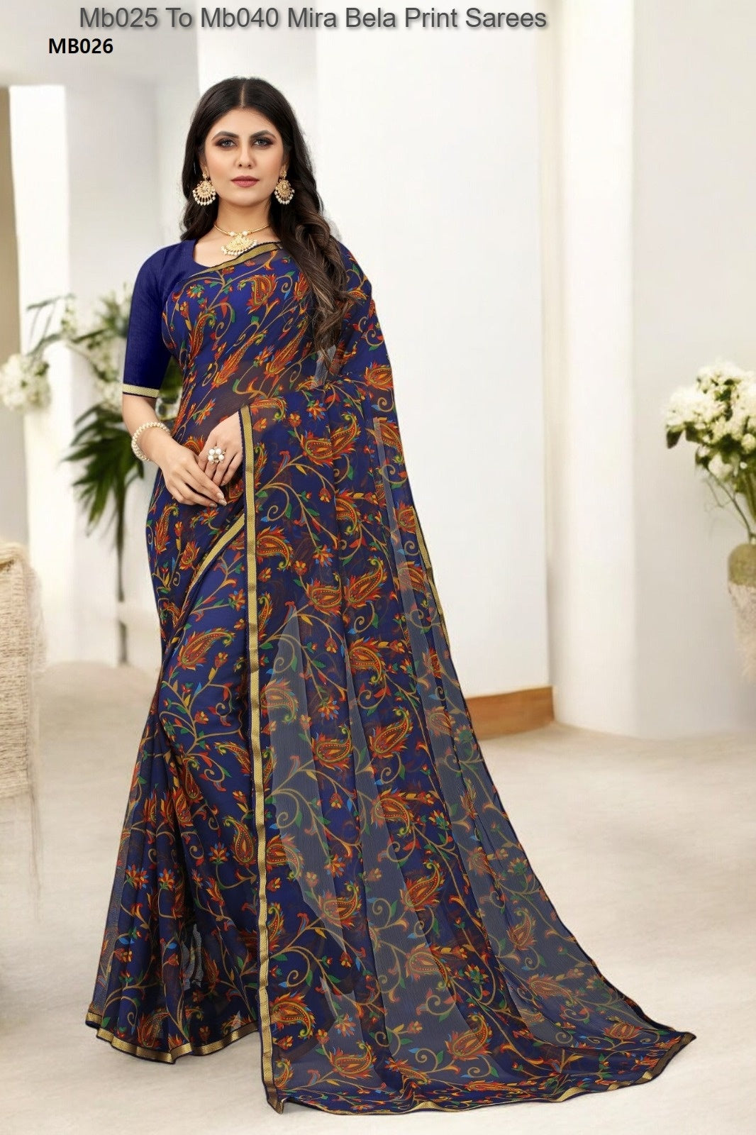 Mb025 To Mb040 Mira Bela Print Sarees