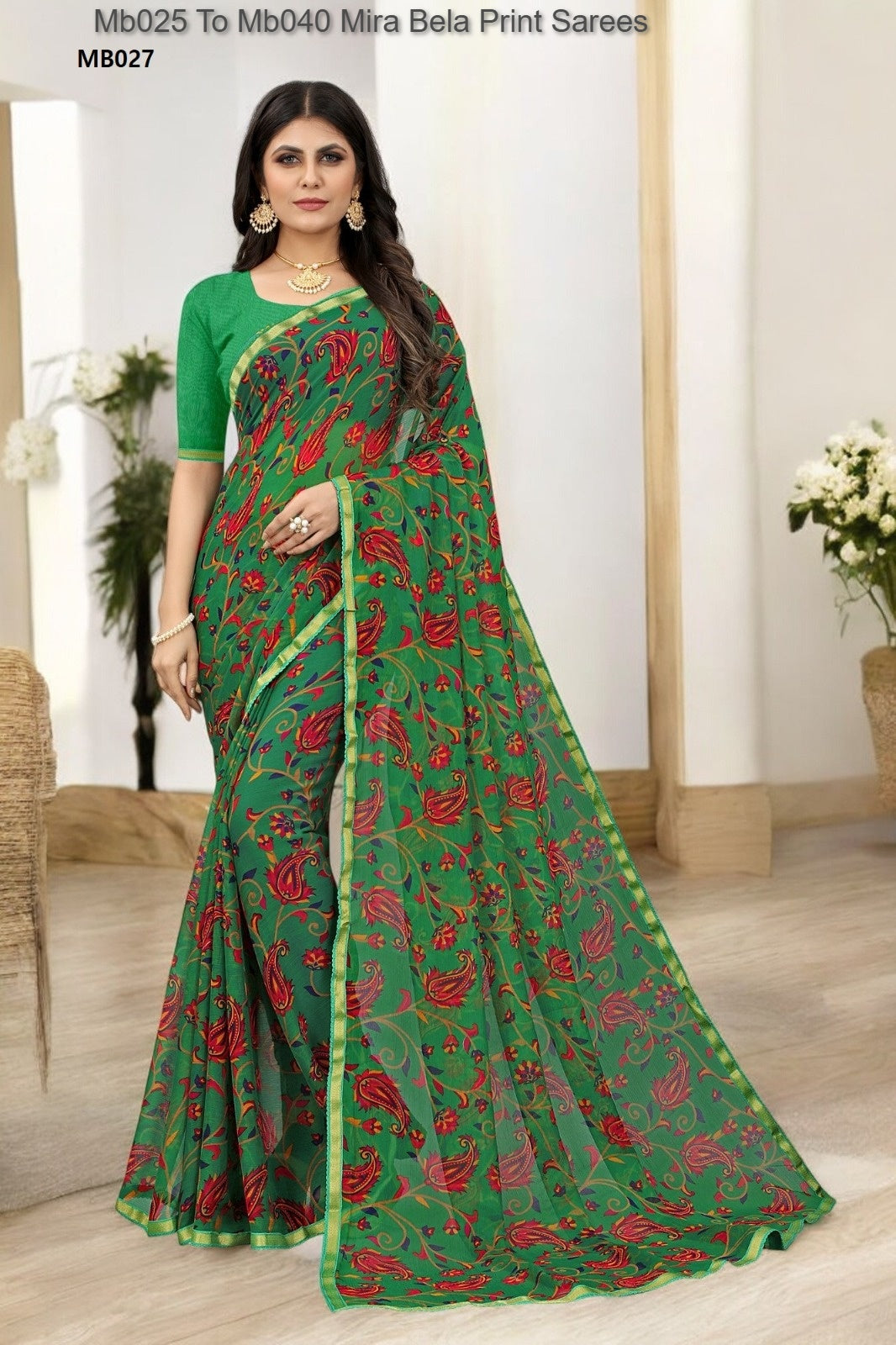 Mb025 To Mb040 Mira Bela Print Sarees