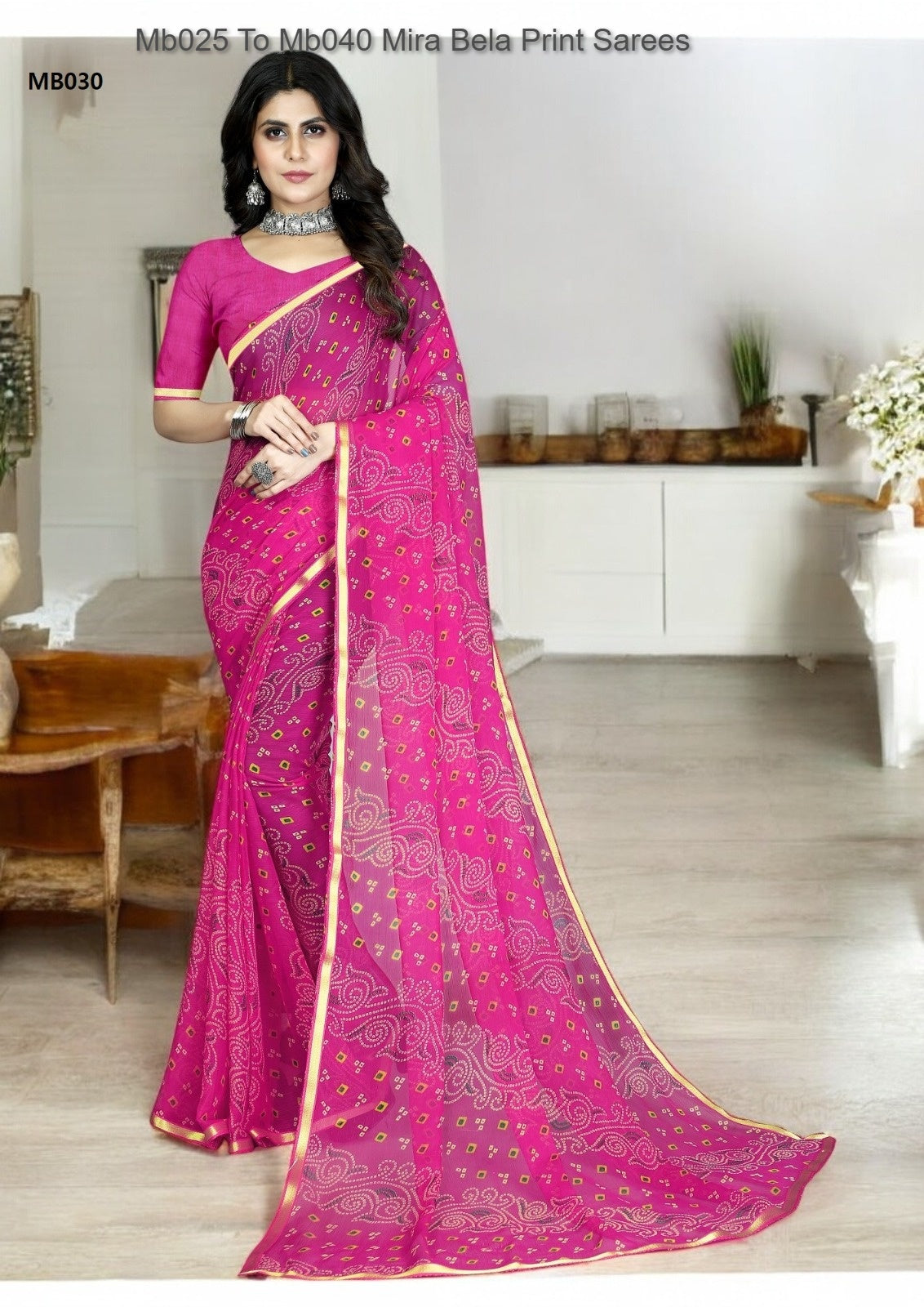 Mb025 To Mb040 Mira Bela Print Sarees