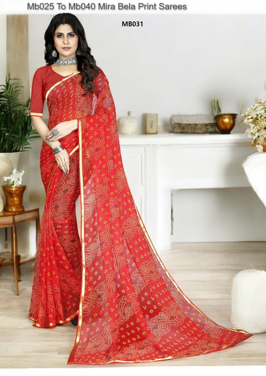 Mb025 To Mb040 Mira Bela Print Sarees
