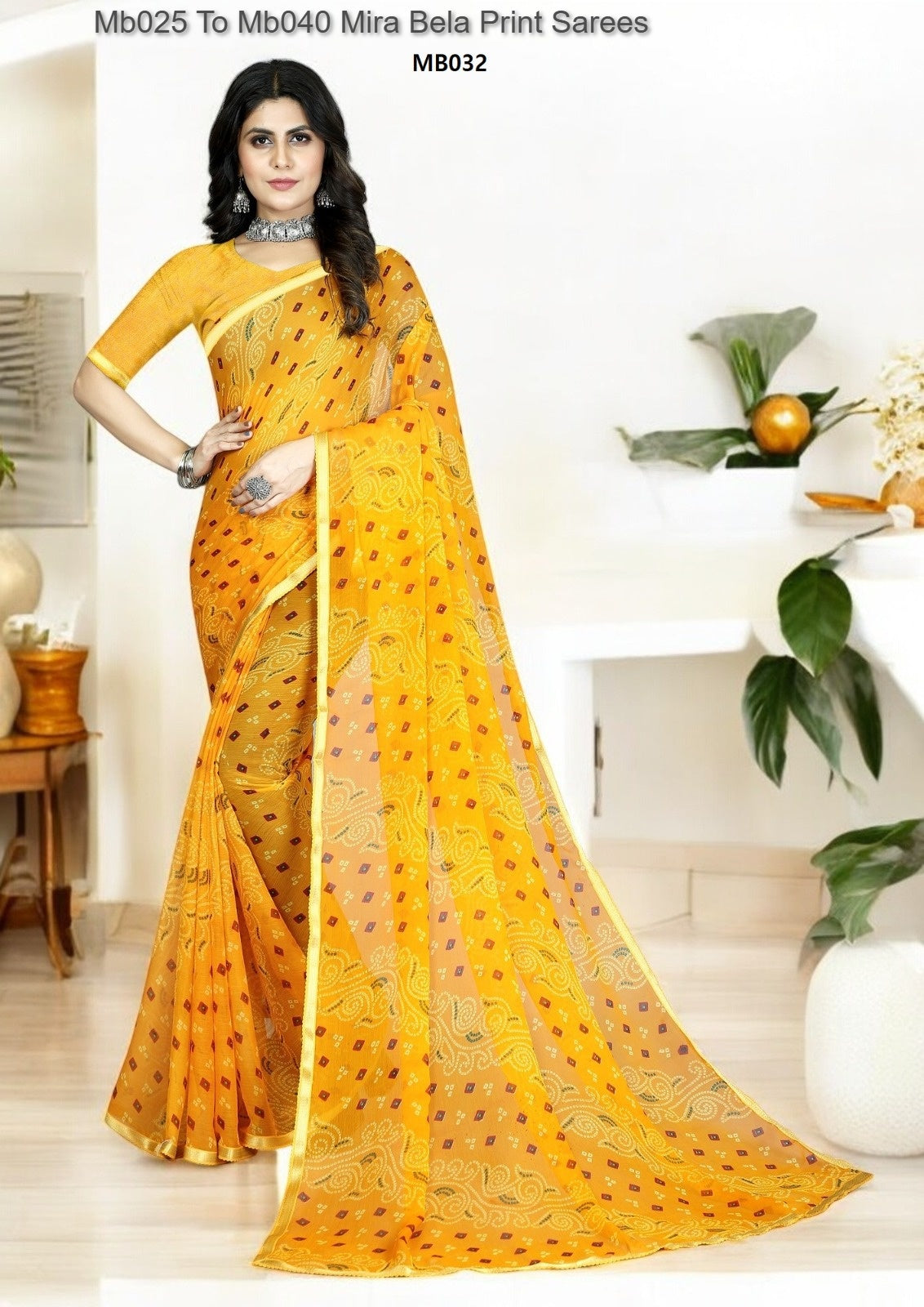 Mb025 To Mb040 Mira Bela Print Sarees