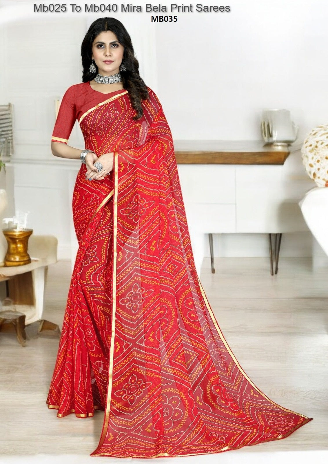 Mb025 To Mb040 Mira Bela Print Sarees