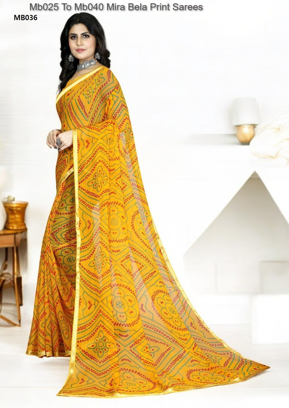 Mb025 To Mb040 Mira Bela Print Sarees