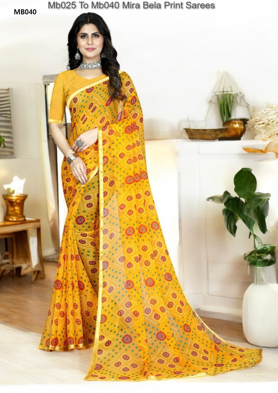 Mb025 To Mb040 Mira Bela Print Sarees