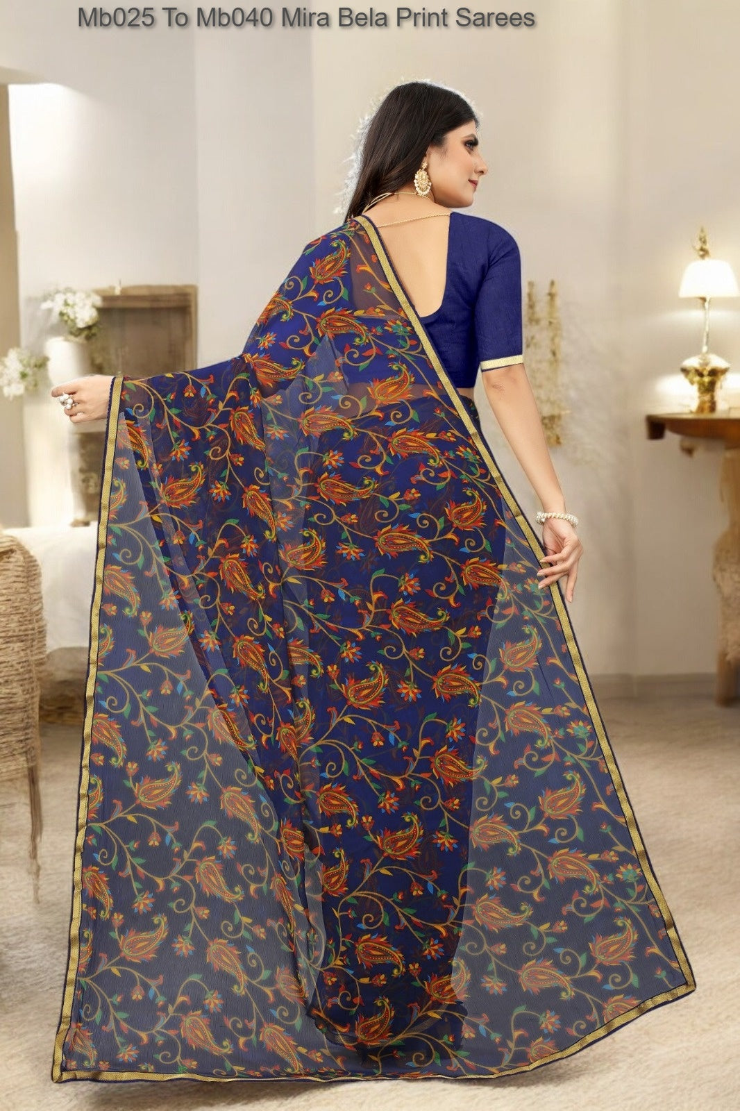 Mb025 To Mb040 Mira Bela Print Sarees