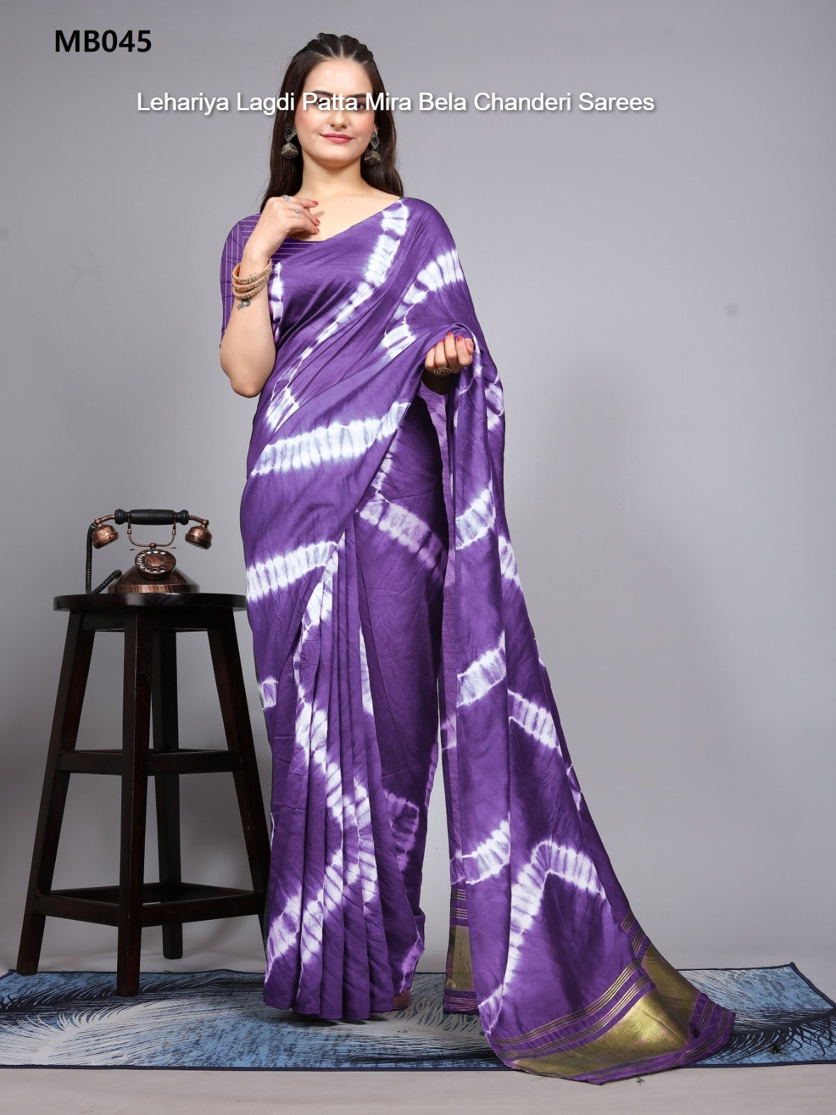 Mb045 Lehariya Lagdi Patta Mira Bela Chanderi Sarees