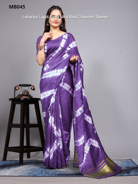 Mb045 Lehariya Lagdi Patta Mira Bela Chanderi Sarees