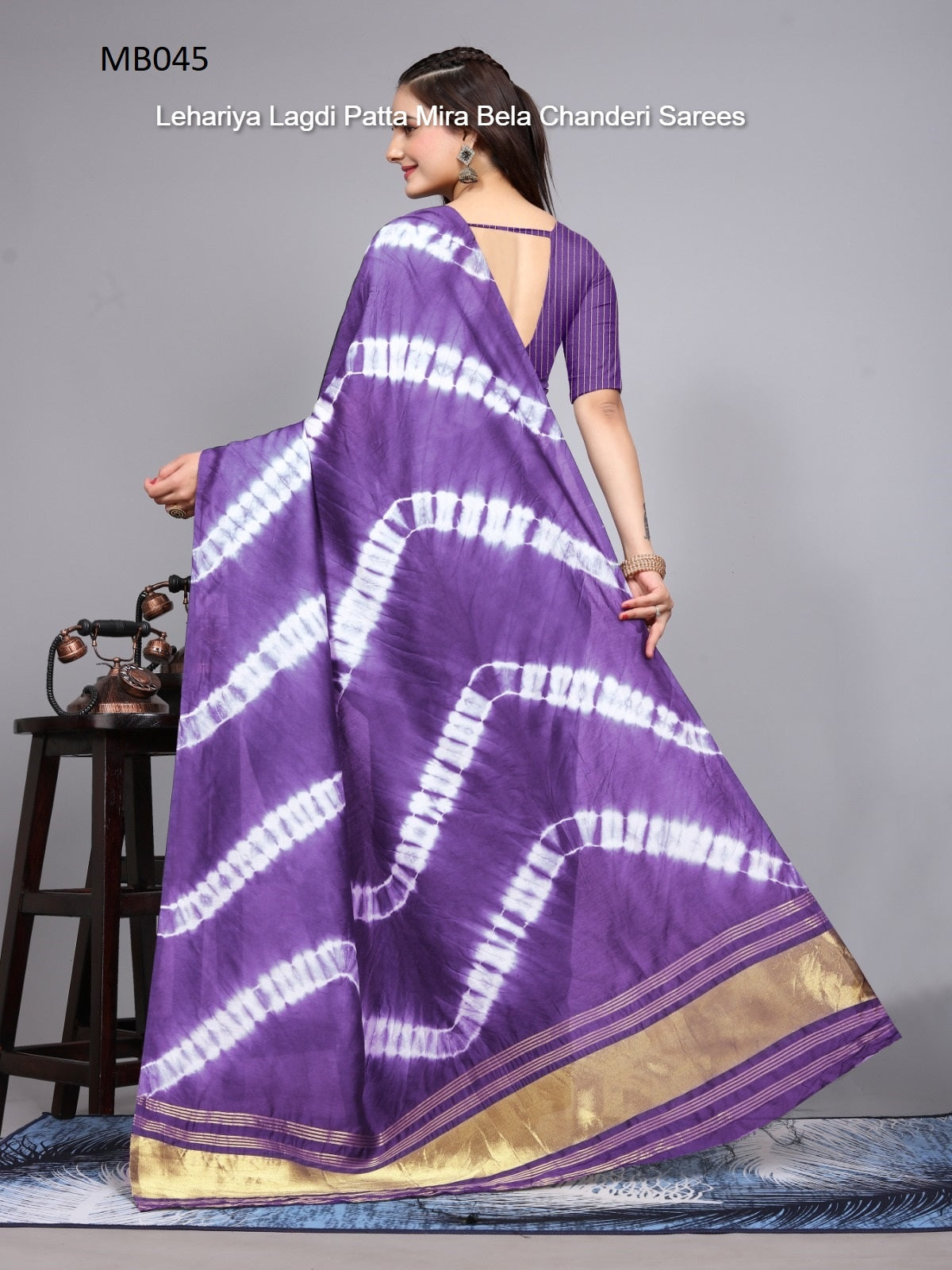 Mb045 Lehariya Lagdi Patta Mira Bela Chanderi Sarees