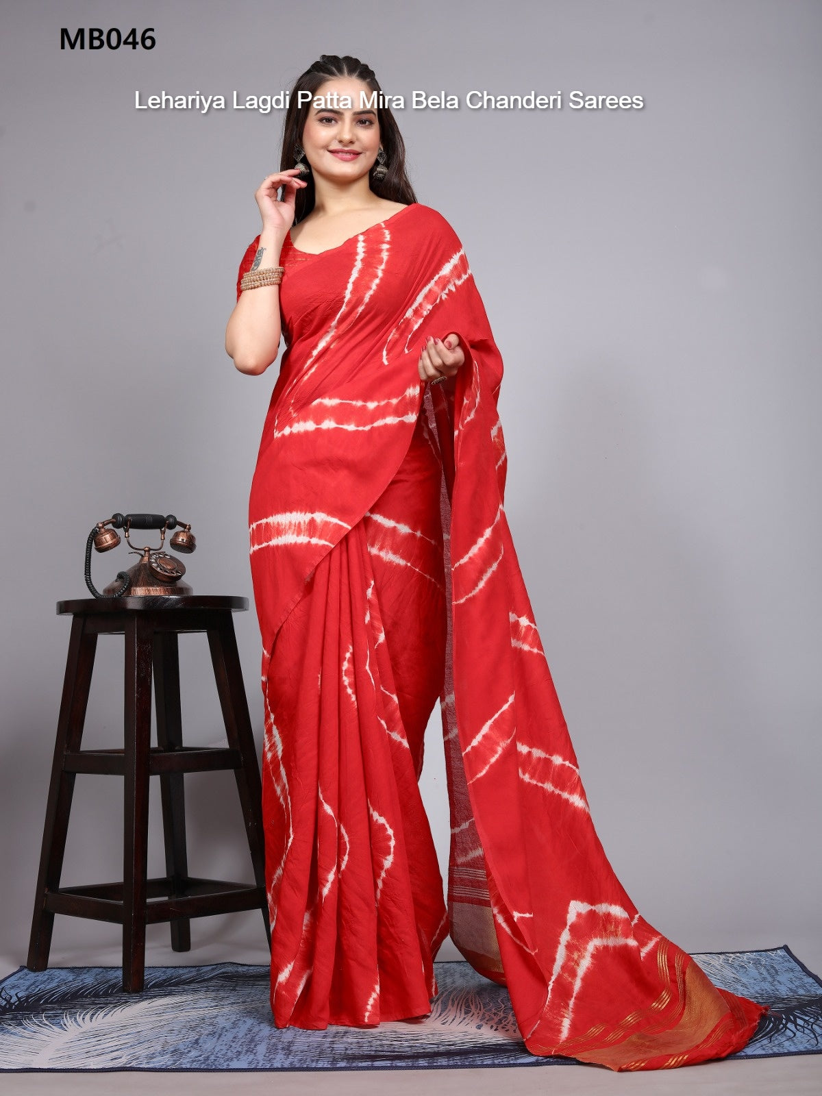 Mb046 Lehariya Lagdi Patta Mira Bela Chanderi Sarees