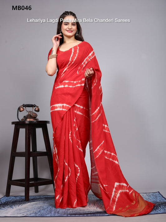 Mb046 Lehariya Lagdi Patta Mira Bela Chanderi Sarees