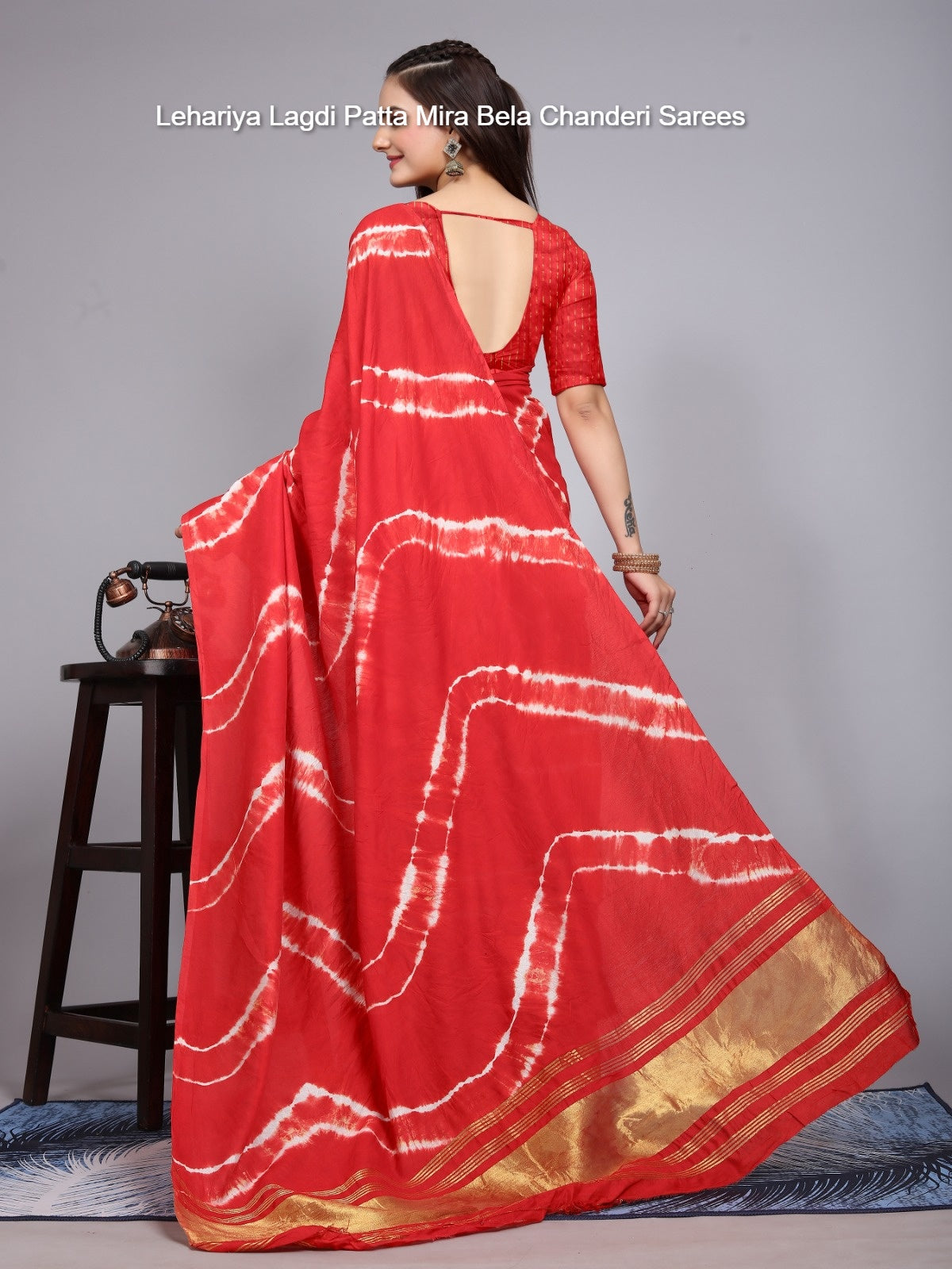 Mb046 Lehariya Lagdi Patta Mira Bela Chanderi Sarees