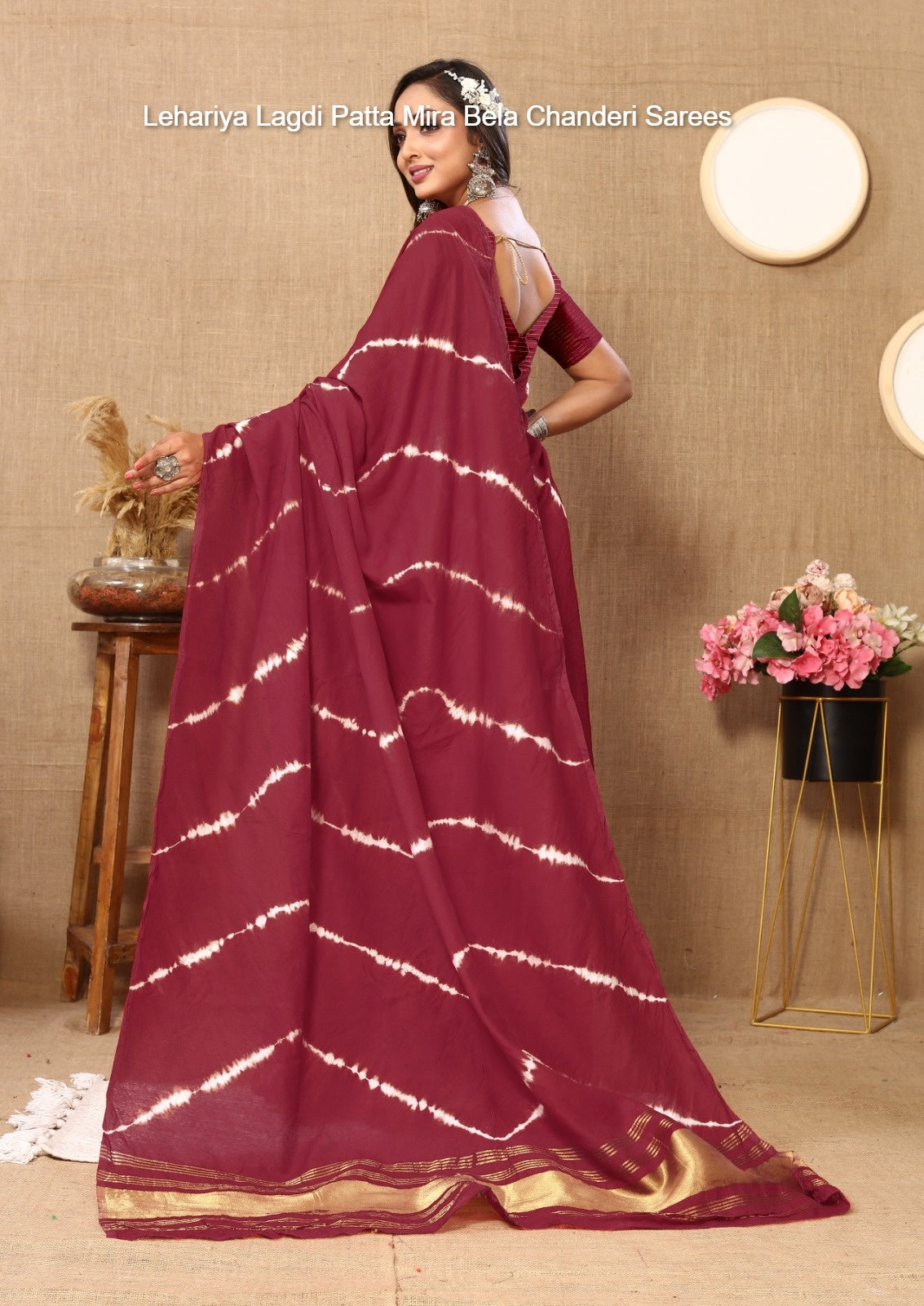 Mb050 Lehariya Lagdi Patta Mira Bela Chanderi Sarees