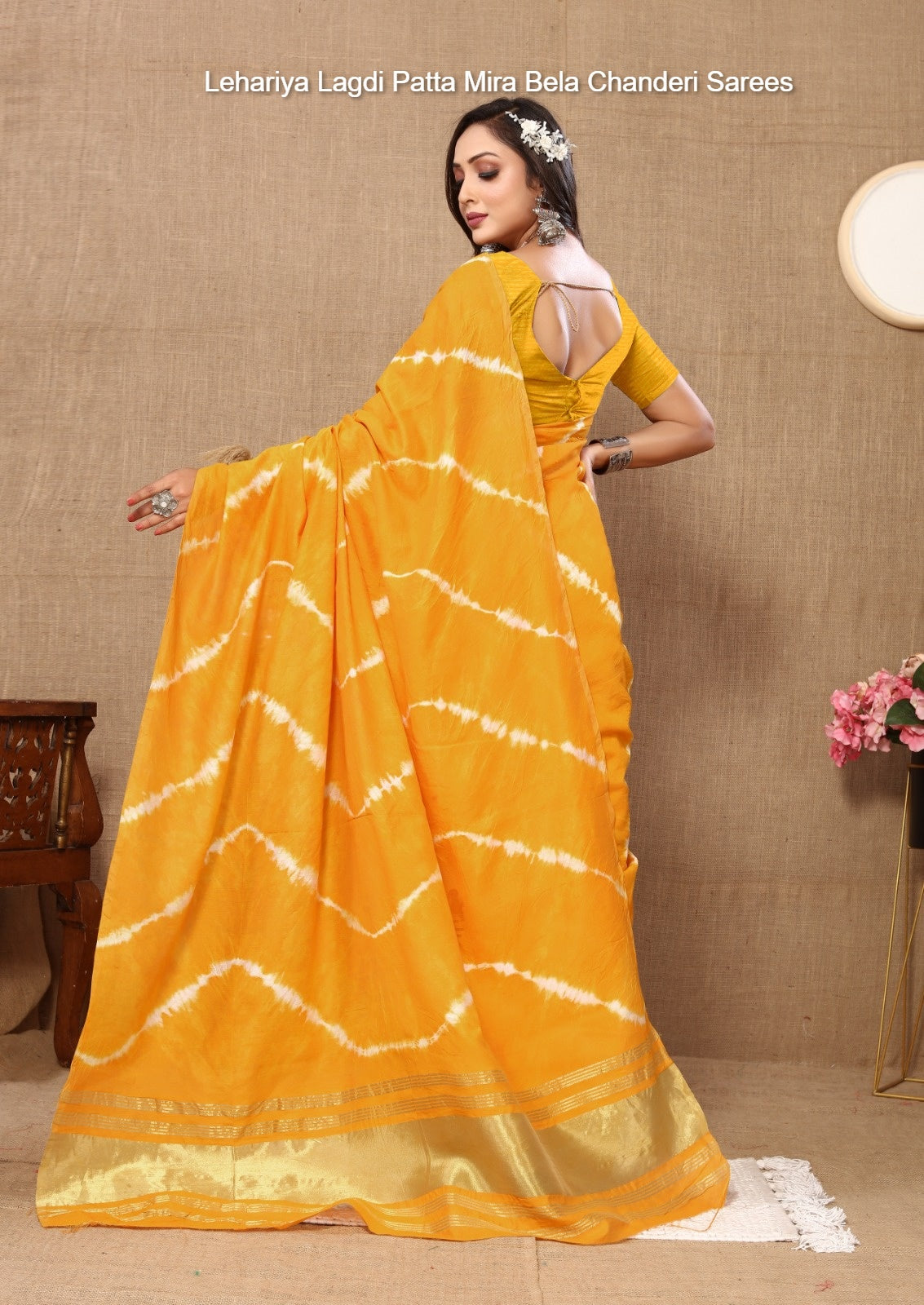 Mb052 Lehariya Lagdi Patta Mira Bela Chanderi Sarees