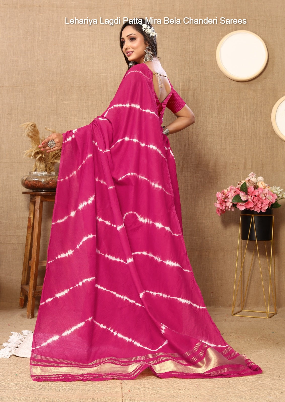 Mb053 Lehariya Lagdi Patta Mira Bela Chanderi Sarees