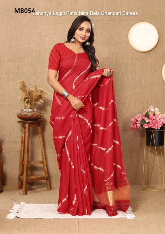 Mb054 Lehariya Lagdi Patta Mira Bela Chanderi Sarees