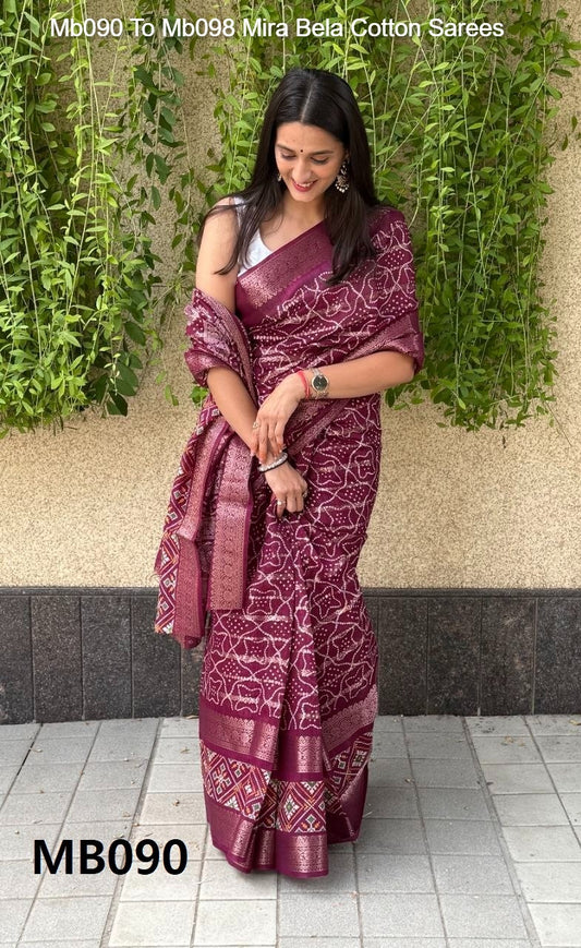 Mb090 To Mb098 Mira Bela Cotton Sarees