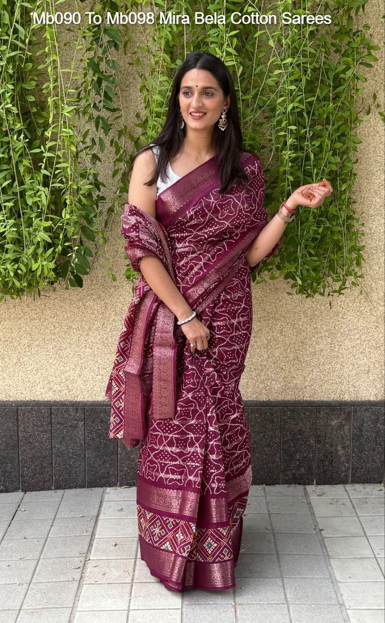 Mb090 To Mb098 Mira Bela Cotton Sarees