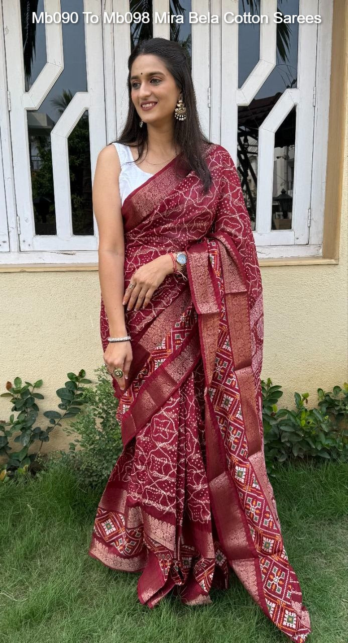 Mb090 To Mb098 Mira Bela Cotton Sarees