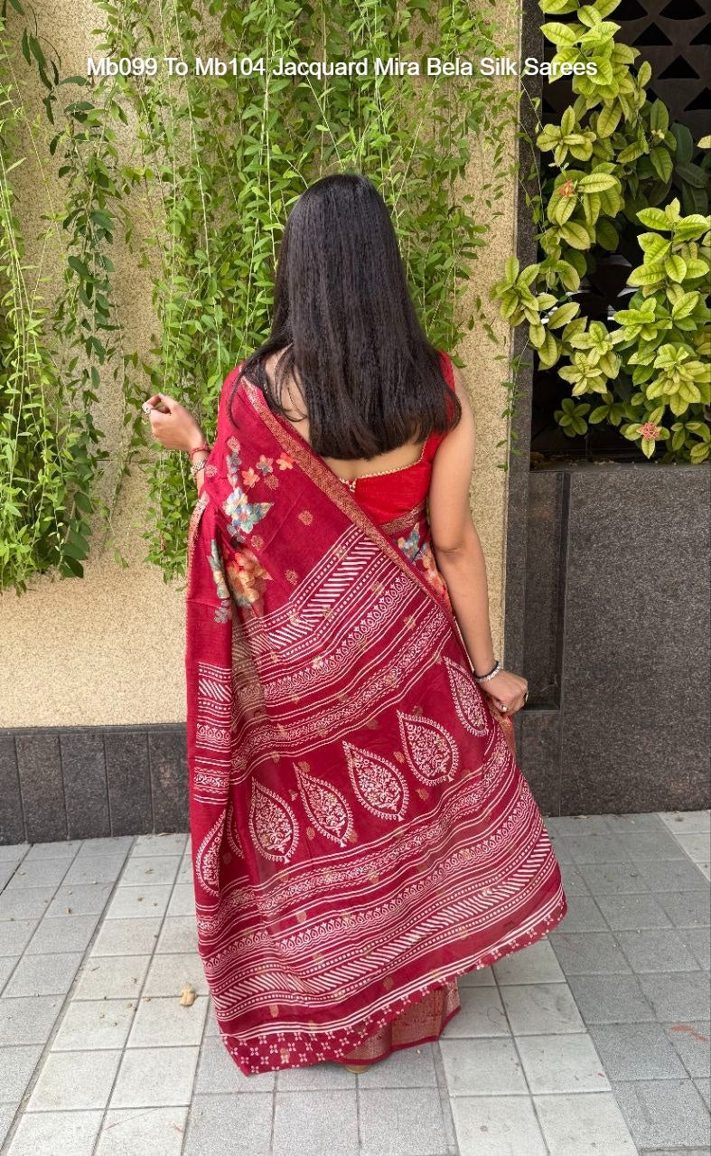 Mb099 To Mb104 Jacquard Mira Bela Silk Sarees