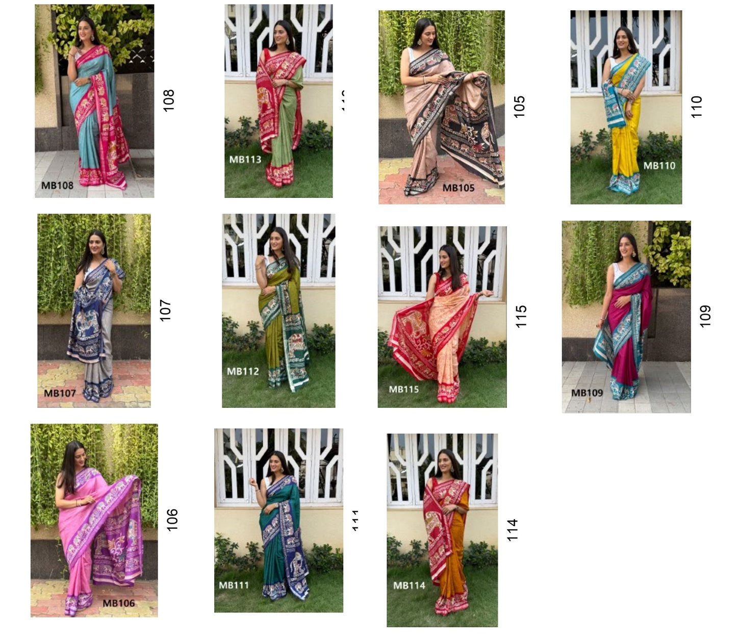 Mb105 To Mb115 Jacquard Mira Bela Silk Sarees