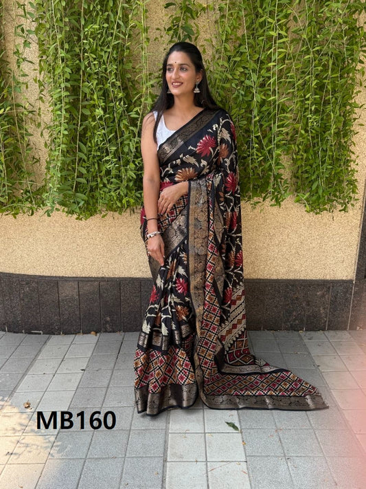 Mb160 Super Silky Mira Bela Dola Silk Sarees