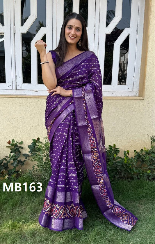 Mb163 Super Candy Mira Bela Bandhani Sarees