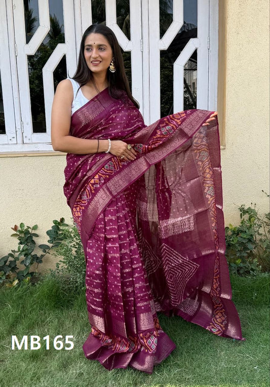 Mb165 Super Candy Mira Bela Bandhani Sarees