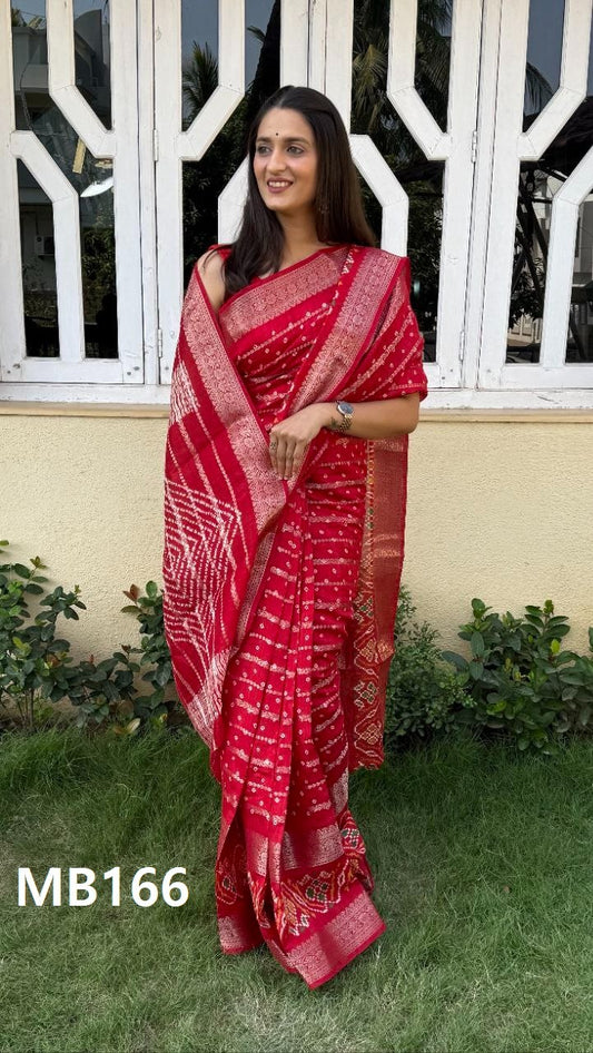 Mb166 Super Candy Mira Bela Bandhani Sarees