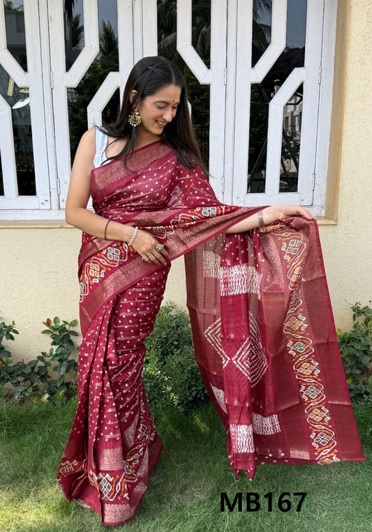 Mb167 Super Candy Mira Bela Bandhani Sarees