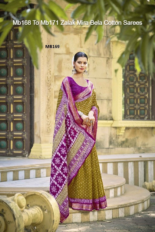 Mb168 To Mb171 Zalak Mira Bela Cotton Sarees