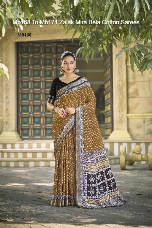 Mb168 To Mb171 Zalak Mira Bela Cotton Sarees