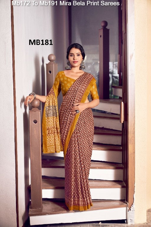 Mb172 To Mb191 Mira Bela Print Sarees