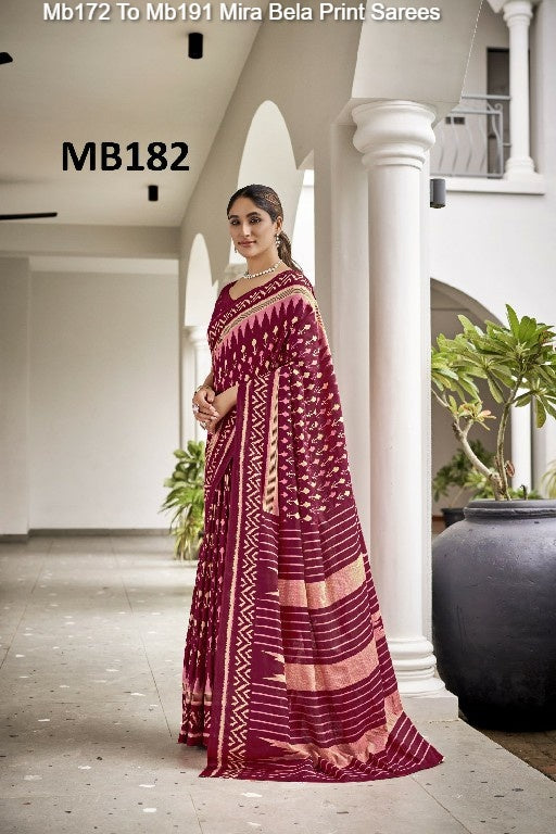 Mb172 To Mb191 Mira Bela Print Sarees