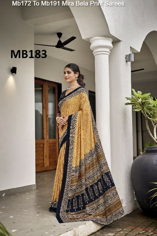 Mb172 To Mb191 Mira Bela Print Sarees