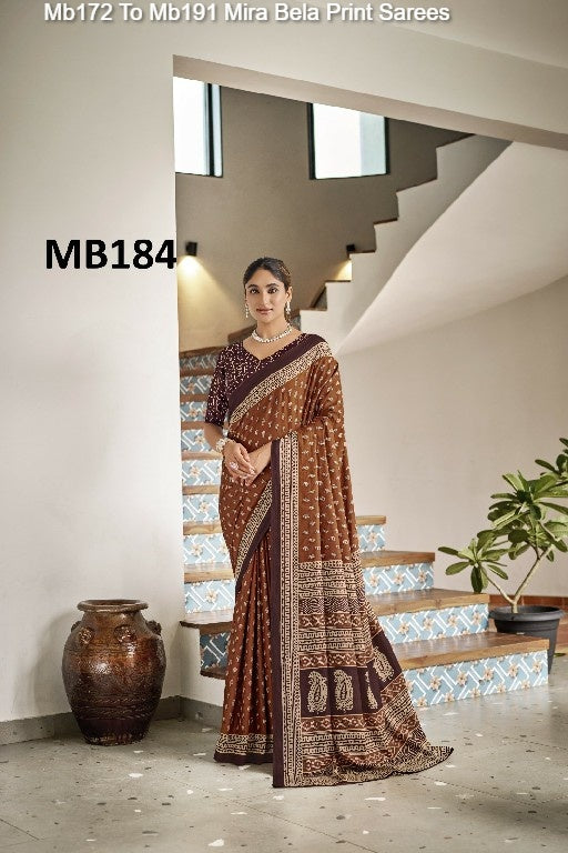 Mb172 To Mb191 Mira Bela Print Sarees