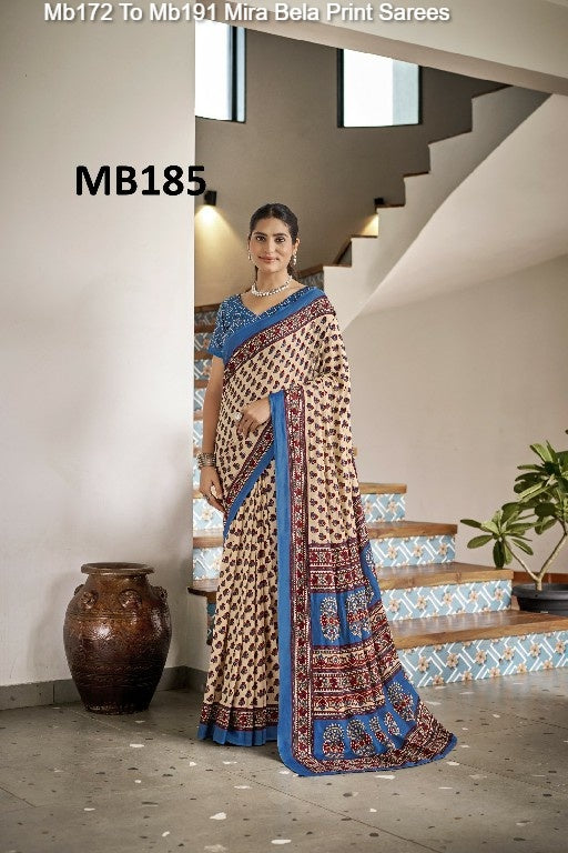 Mb172 To Mb191 Mira Bela Print Sarees